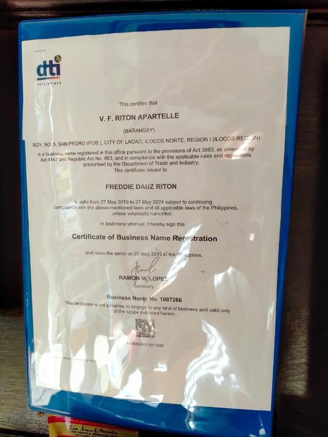 V.F. Riton Apartelle Laoag Εξωτερικό φωτογραφία